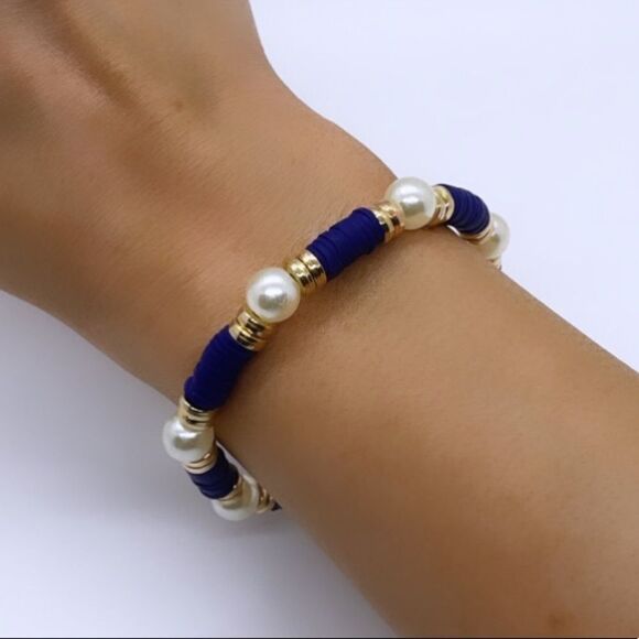 NWT Wool + Pepper Co. Indigo & Gold Bracelet - Picture 4 of 6